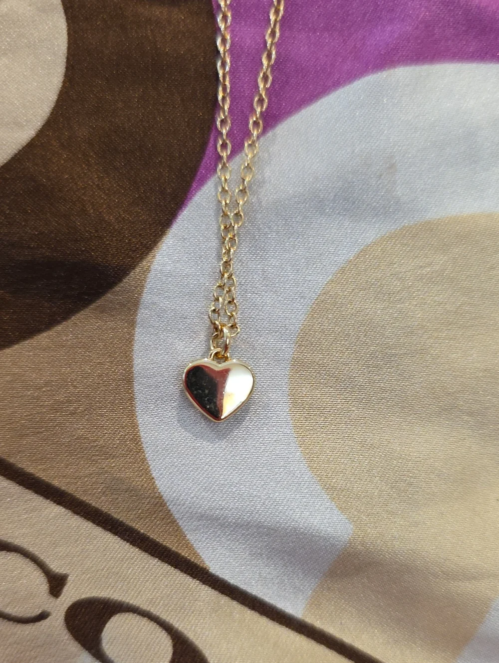 Coach Delicate Gold Toned Necklace With Heart Pendant 18 In